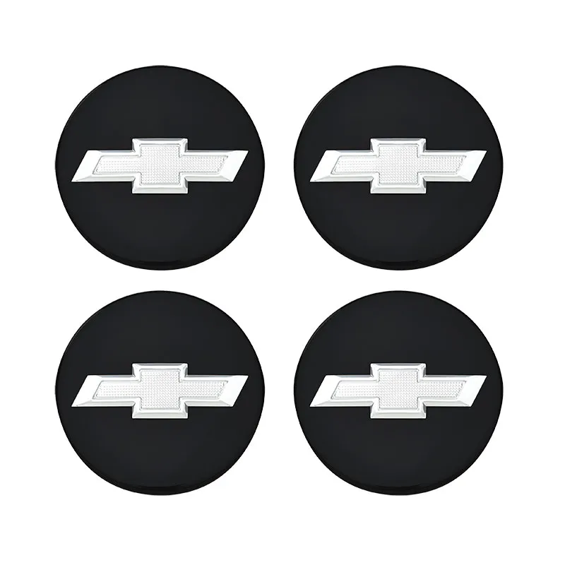 2015 Camaro | Wheel Center Caps | Black | Silver Chevrolet Bowtie Logo | Set of 4