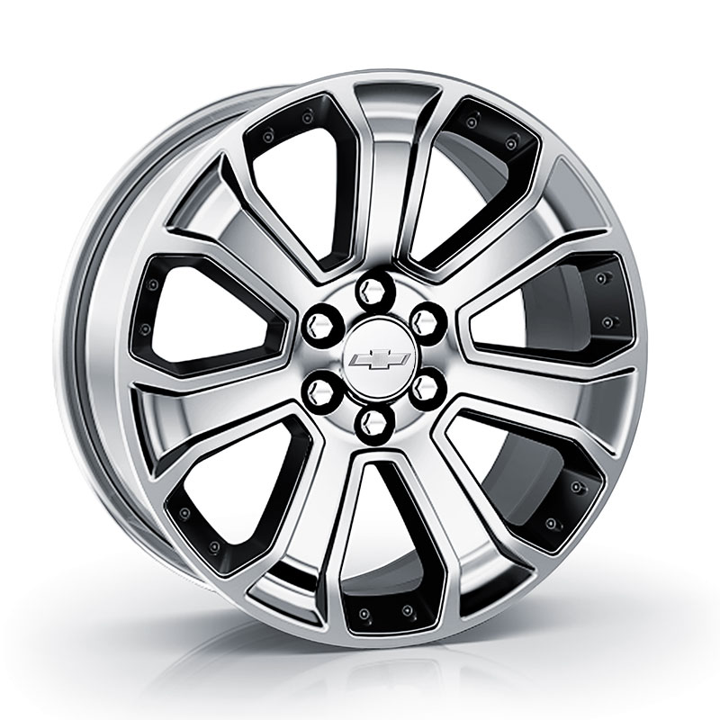 2015 Silverado 1500 22 inch Wheel | 7 Spoke | Silver | Black Inserts | RX1 | 22 x 9 | Single