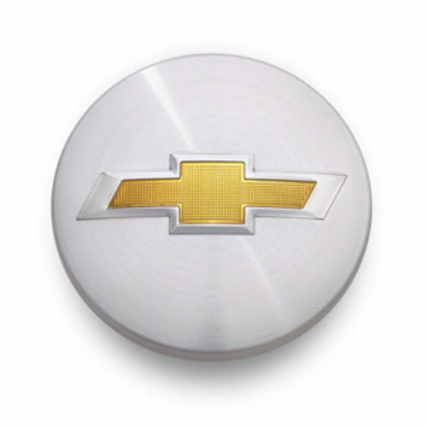 2018 Traverse Center Cap | Brushed Aluminum | Gold Chevrolet Bowtie Logo | Single