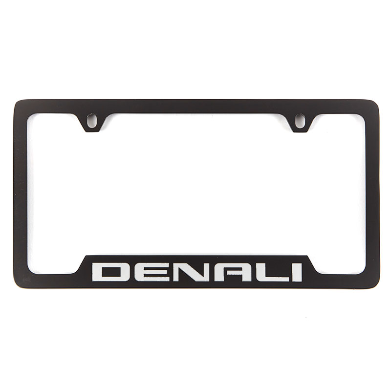 2020 Terrain License Plate Frame | Black | Chrome Denali Logo