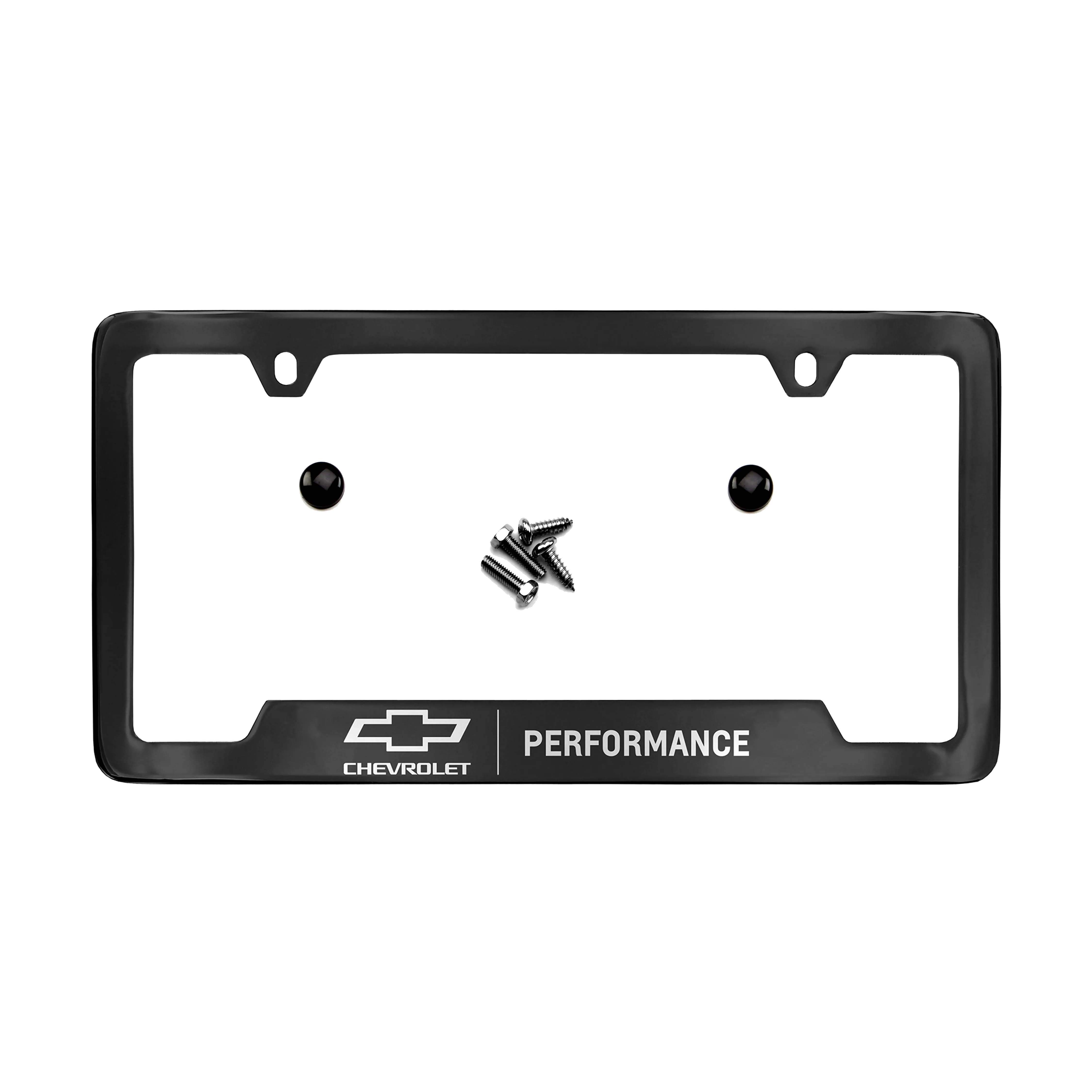 2024 Silverado 2500 | License Plate Frame | Black | Chrome Chevrolet Performance Logo | Bottom