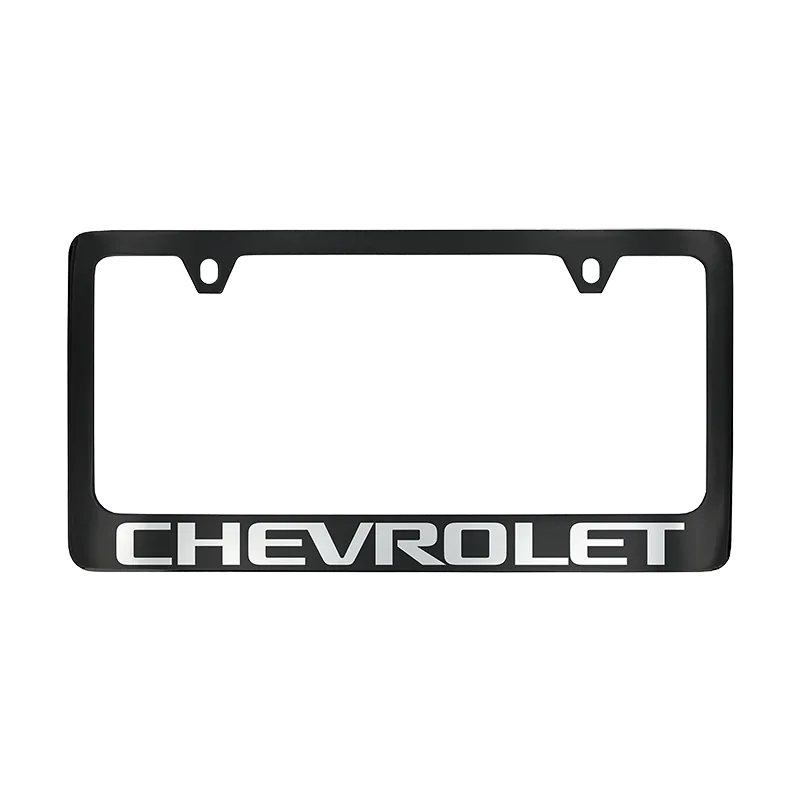 2021 Silverado 1500 | License Plate Frame | Black | Chrome Chevrolet Script Logo