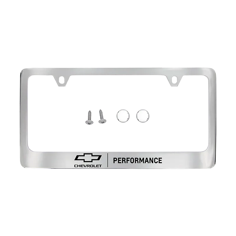 2022 Camaro License Plate Frame | Chrome | Black Bowtie Performance Logo