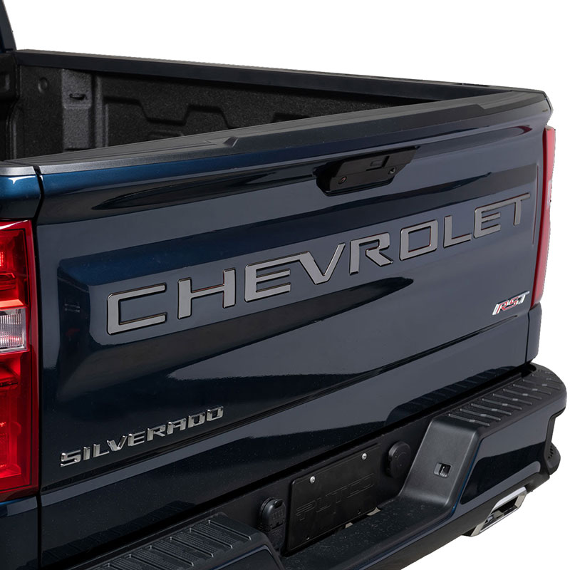 2021 Silverado 1500 | Chevrolet Tailgate Lettering | 3-D Stamped | Black Stainless Steel