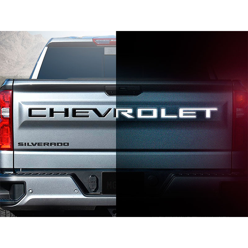 2021 Silverado 1500 | Chevrolet Tailgate Lettering | 3-D Urethane | Gloss Black | Reflective