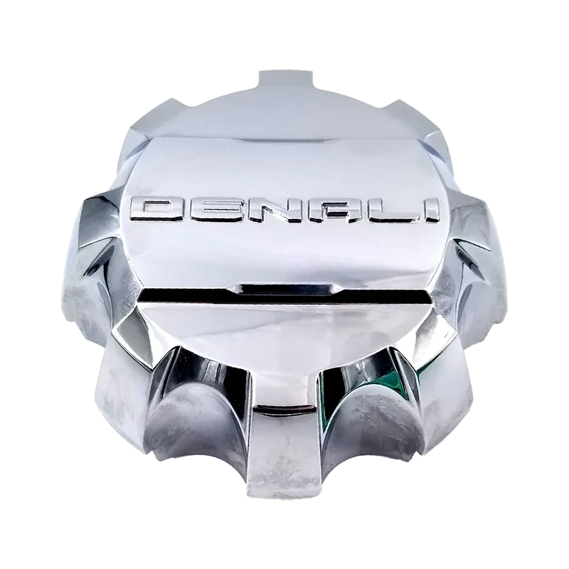 2023 Sierra 3500 | Wheel Center Cap | Chrome | Embossed Denali Logo | 8 Lug Pattern | Single