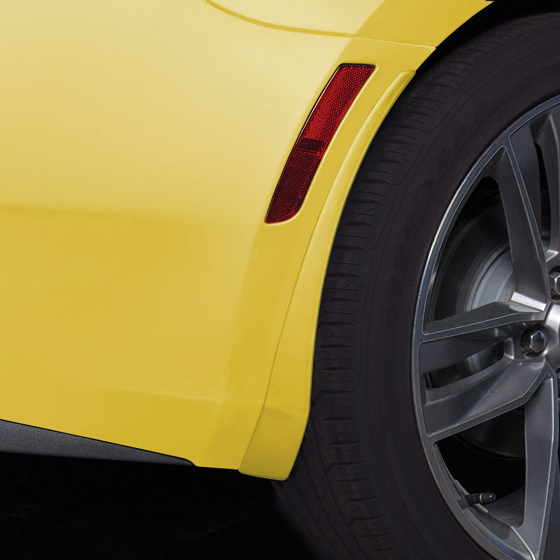 2016 Camaro | Molded Splash Guards | Bright Yellow | Rear | G7D | Pair