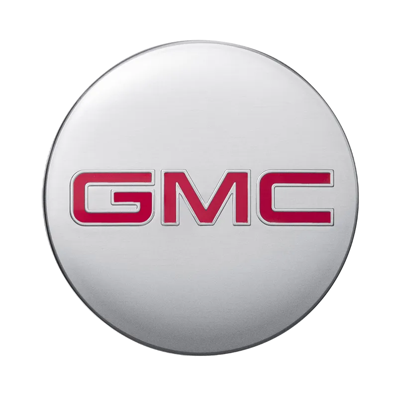 2020 Terrain | Wheel Center Cap | Brushed Aluminum Finish | Embossed Red GMC Logo | Single