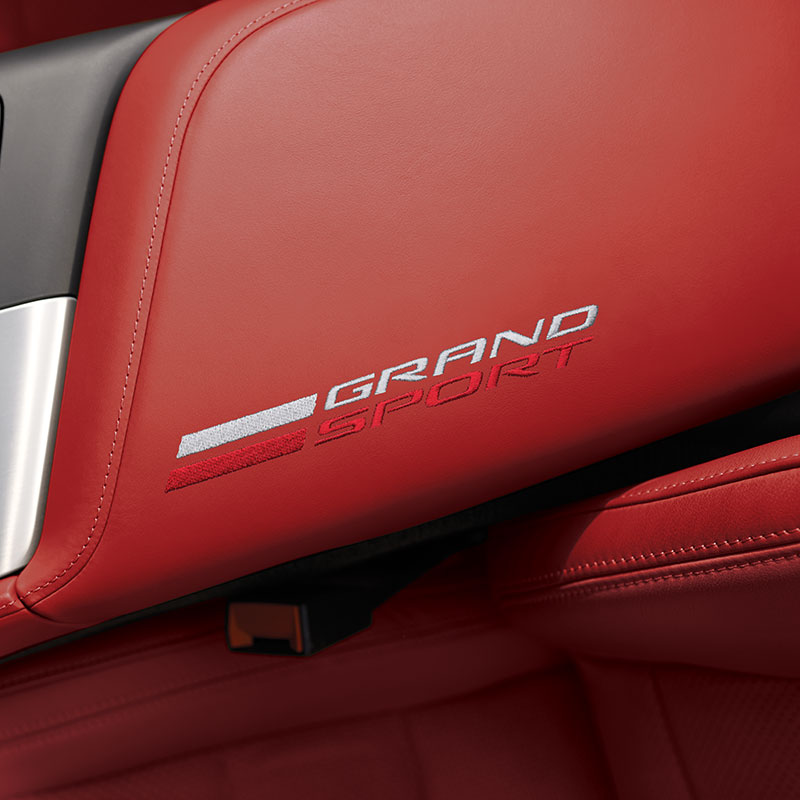 2018 Corvette Stingray Center Console Lid | Armrest | Grand Sport Logo | Adrenaline Red | 705