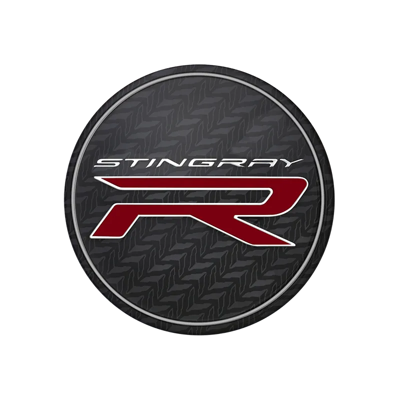 2020 C8 Corvette Stingray | Wheel Center Cap | Stingray Racing Logo | Carbon Crossed Flags | Single