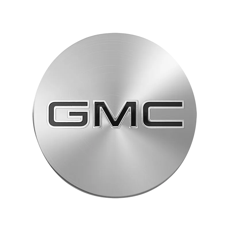 2022 Terrain | Wheel Center Cap | Brushed Aluminum Finish | Embossed Black GMC Logo | Single