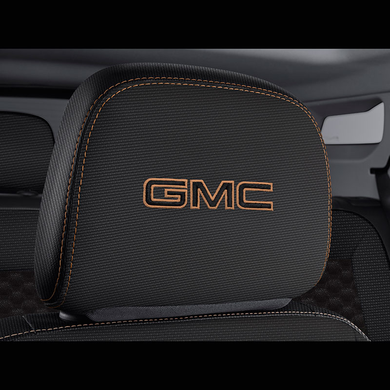2020 Terrain Headrests | Jet Black Cloth | Embroidered GMC Logo | H1T | Pair