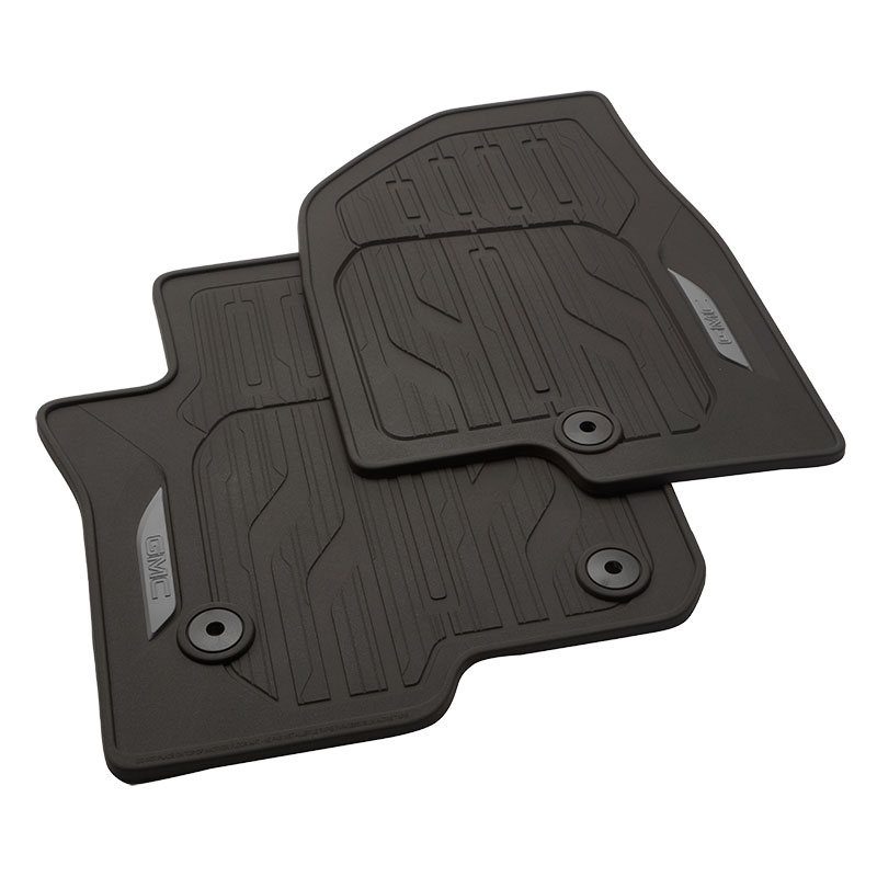 GM Accessories 84708359 First-Row Premium All-Weather Floor Liners in Jet Black with GMC Logo