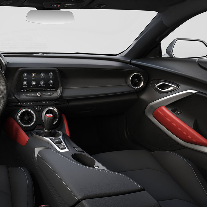 2023 Camaro Interior Trim Kit | Red | Torch Red Stitching | Door and Knee Bolsters | 4 Piece