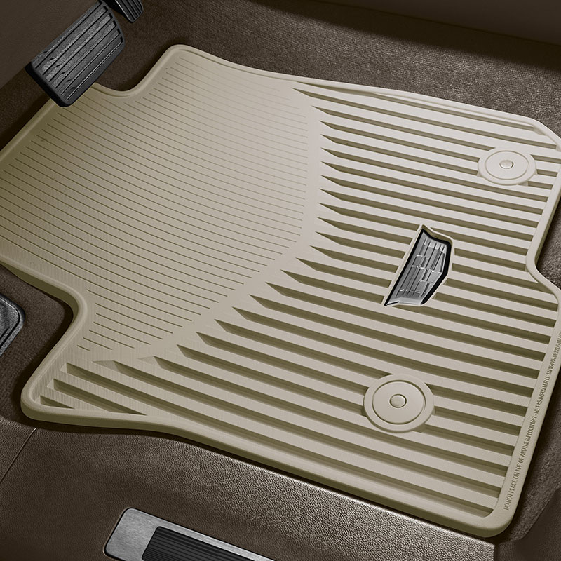 2022 Escalade ESV | Floor Mats | Whisper Beige | All-Weather | Front Row | Cadillac Logo | Set of 2
