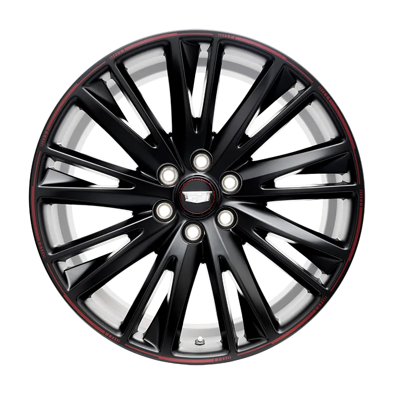 2024 LYRIQ | 22 inch Wheel | Satin Black | Red Accents | Multi-Spoke | 22 x 9 | Single