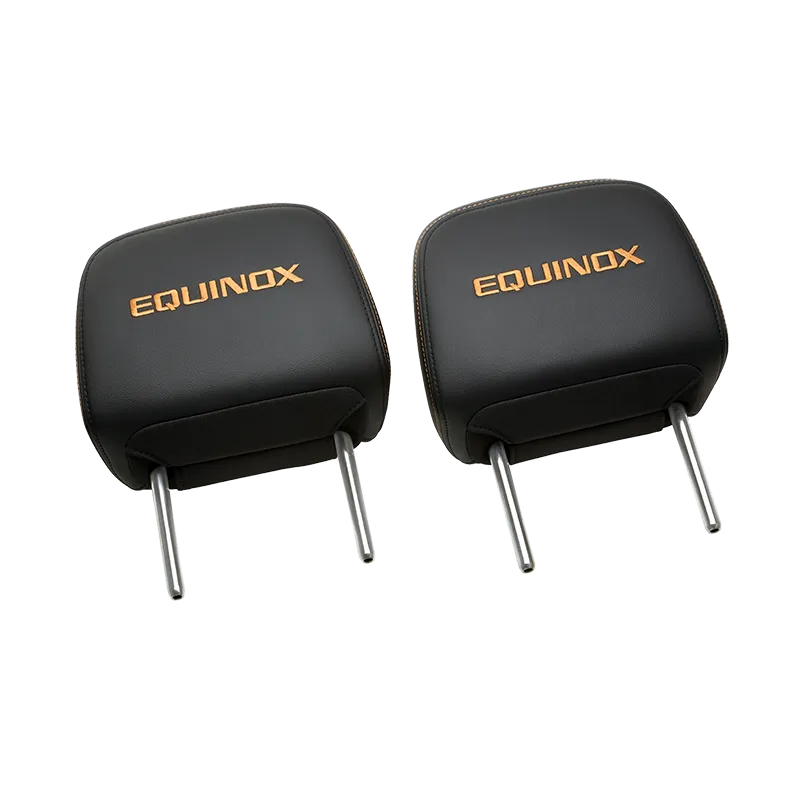 2022 Equinox Headrest | Black Leather | Mojave Stitching | Equinox Script | Pair