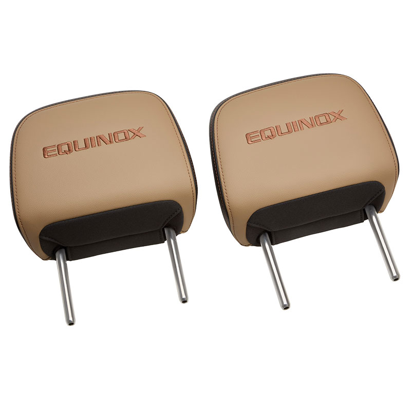 2024 Equinox Headrest | Maple Sugar Leather | Rumba Stitching | Equinox Script | Pair