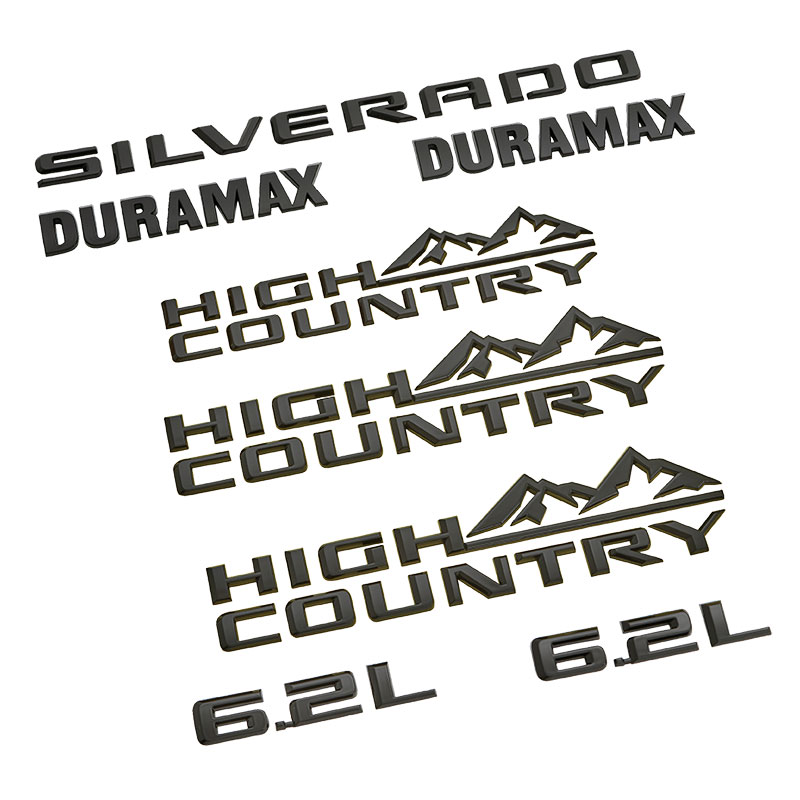 2021 Silverado 1500 | Black Emblems | Nameplate | Silverado | DuraMax | 6.2L | High Country