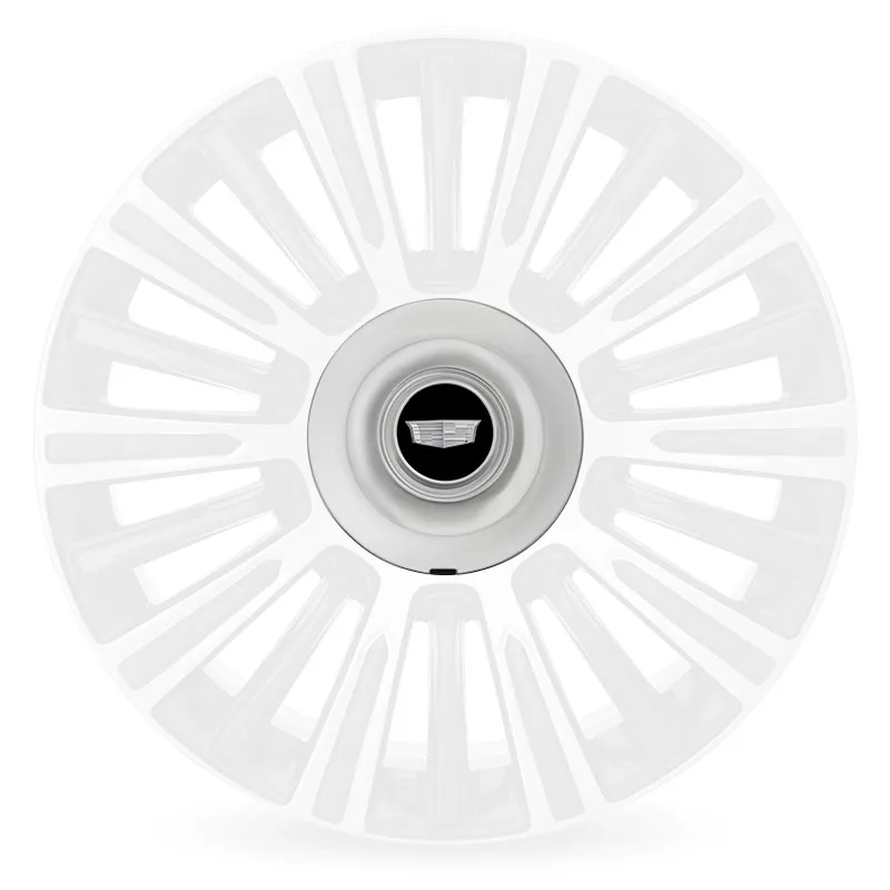 2023 Escalade ESV | Wheel Center Cap | Polished Finish | Black Center | Cadillac Crest Logo | Single