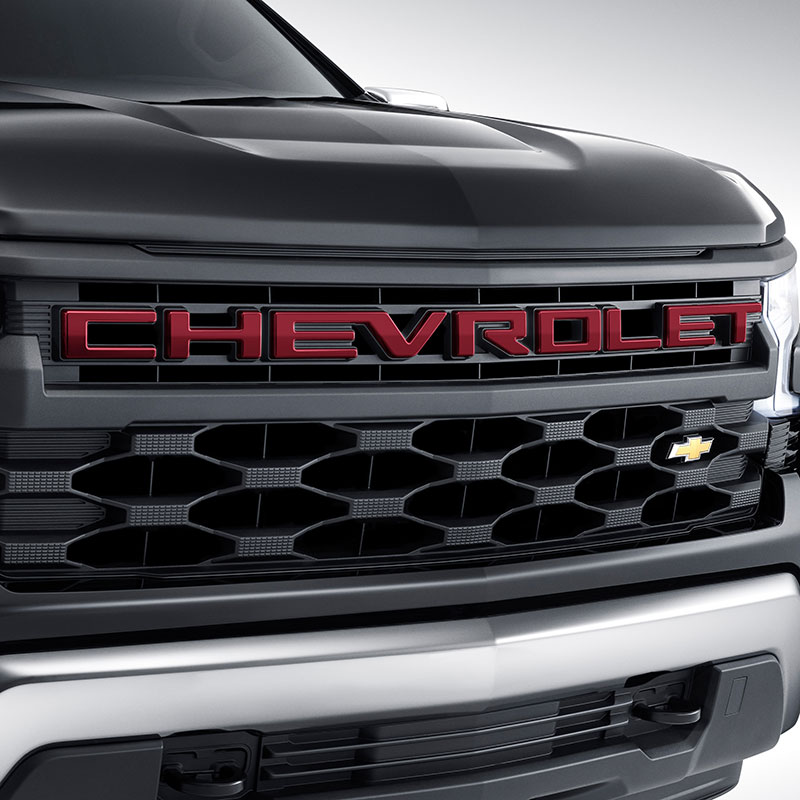 2023 Silverado 1500 Front Grille Lettering Package Red Chevrolet Script 85544866