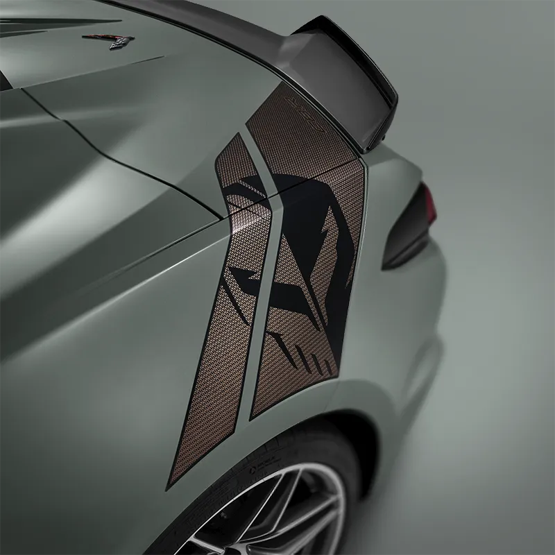 2024 C8 Corvette Z06 | Rear Graphics Package | Jake and C8.R Logos | Carbon Flash Metallic | Pair