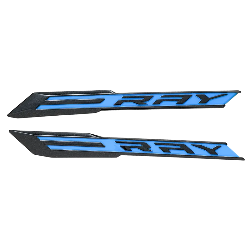 2024 C8 Corvette E-Ray | Bodyside Emblems | E-Ray Script Badge | Rapid Blue | Set of 2