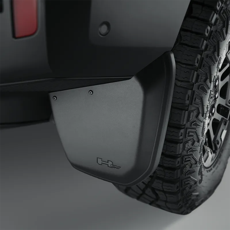 2024 Hummer EV SUV | Splash Guards | Rear | Custom Molded | Black Textured | HEV Logo | Pair