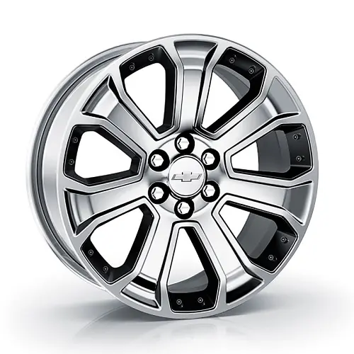 2017 Silverado 1500 22 inch Wheel | 7 Spoke | Silver | Black Inserts | RX1 | 22 x 9 | Single