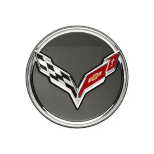2015 Corvette Center Cap | Crossed-Flag Logo | Argent