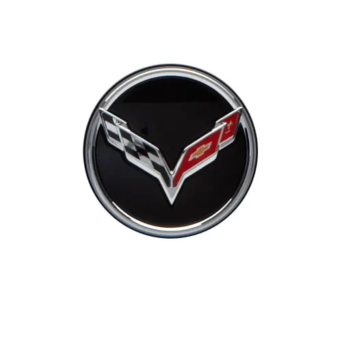 2018 Corvette Stingray Center Cap | Crossed-Flag Logo | Black | Single