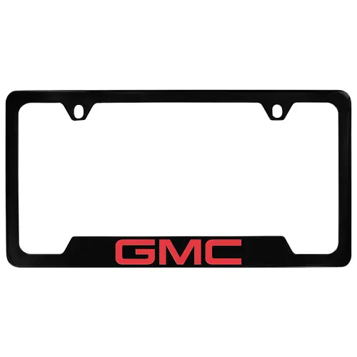 2016 Sierra 1500 License Plate Frame | Black | Red GMC Logo