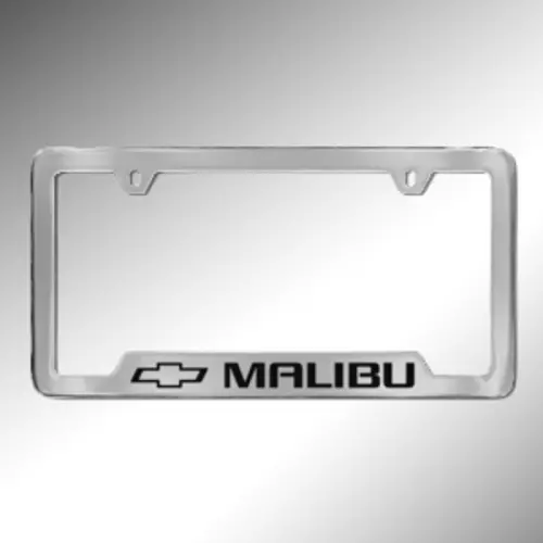 2024 Malibu License Plate Frame | Chrome | Black Malibu