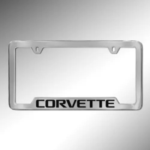 2017 Corvette Stingray License Plate Frame | Chrome | Corvette logo