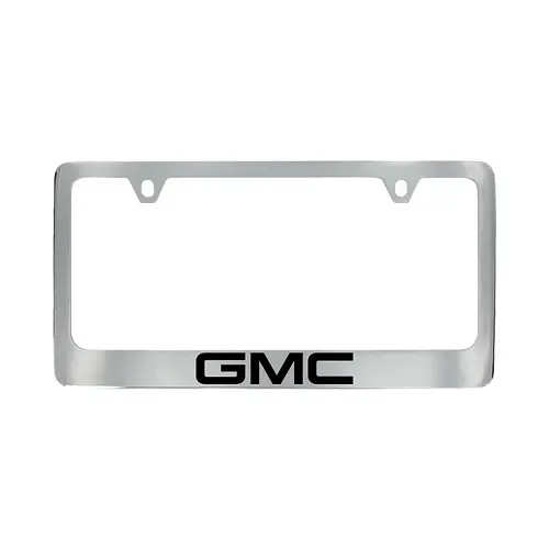2016 Sierra 1500 License Plate Frame | Chrome | Black GMC Logo | Bottom