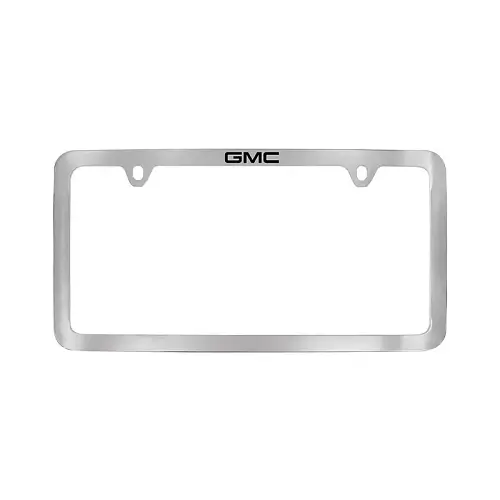 2018 Sierra 2500 License Plate Frame | Chrome | Black GMC Logo | Thin