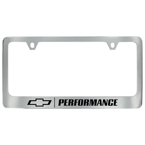 2018 Silverado 1500 License Plate Frame | Chrome | Black Bowtie Performance Logo