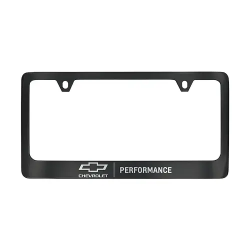 2018 Silverado 1500 | License Plate Frame | Black | Chrome Bowtie Performance Logo