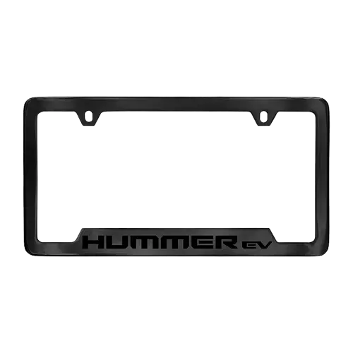 2024 Hummer EV Pickup | License Plate Frame | Glossy Black | Flat Black Hummer EV Logo
