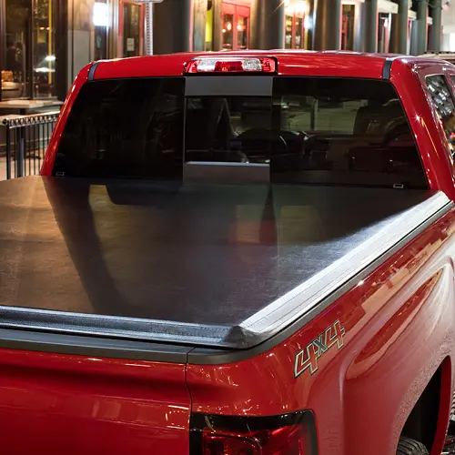 2016 Silverado 2500 Tonneau Cover | Roll-Up | Soft | Standard Bed | Black with Embossed Bowtie Logo