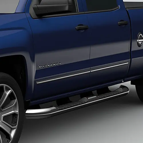 2015 Sierra 1500 Double Cab Assist Steps | 4 inch Round | Chrome