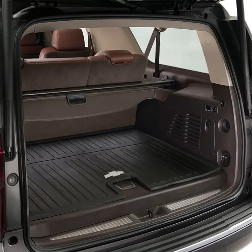 2016 Suburban | Cargo Area Floor Mat | Black | Premium All Weather | Chevrolet Bowtie