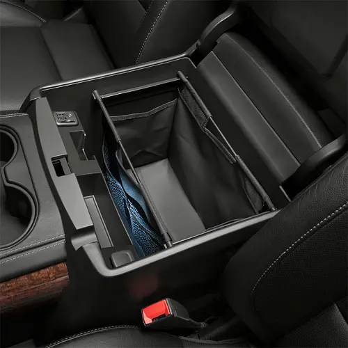 2015 Silverado 1500 Front Console Storage Organizer Bag | Black | Expandable Tote | Removable Stowag