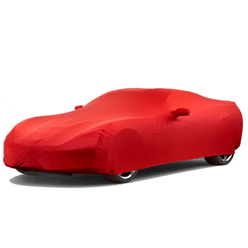 2016 Corvette Stingray Car Cover | Indoor | Crossed-Flag Logo | Red