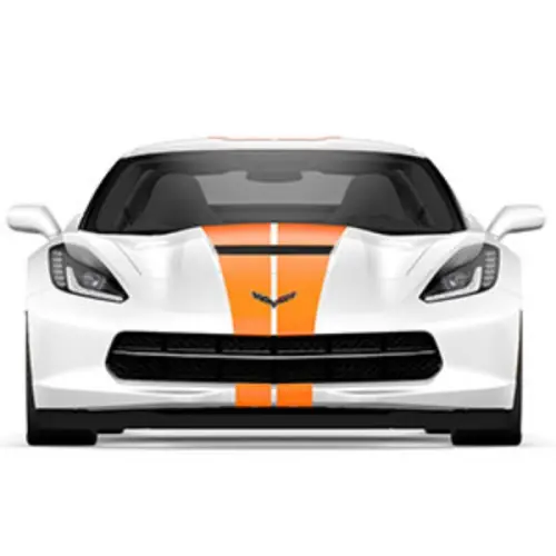 2018 Corvette Stingray Full Length Dual Racing Stripe Package | Orange