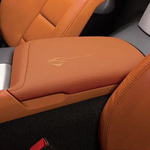 2015 Corvette Stingray Center Console Lid | Armrest | Stingray Logo | Kalahari | 345 and 346