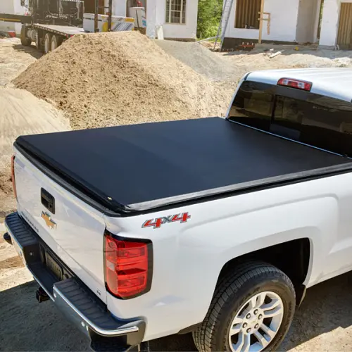 2015 Silverado 1500 Tonneau Cover | Hard Folding | Standard Bed | 6-ft 6-in | Black Gloss