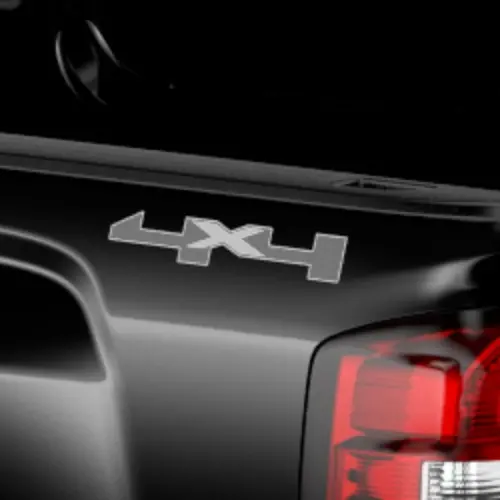 2017 Silverado 2500 4X4 Decal | Bedside | Silver | Charcoal | Set of 2