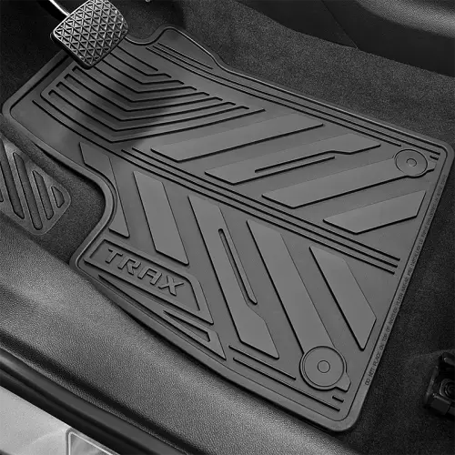 2017 Trax | Floor Mats | Black | Front and Rear | All-Weather | Trax Logo | Set of 4