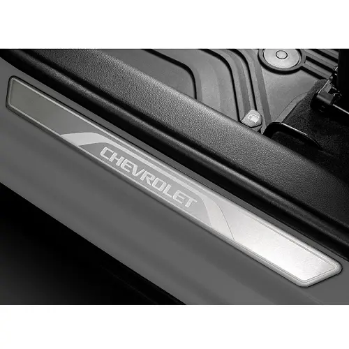 2017 Bolt EV Door Sill Plates | Aluminum | Front Set | Chevrolet Script Logo | Non Illuminated